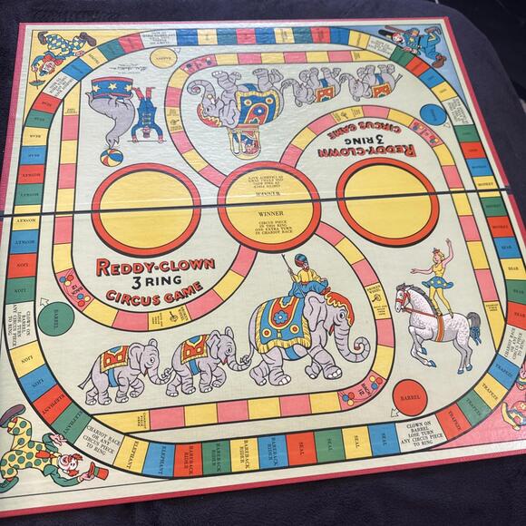 Reddy Clown 3 Ring Circus Game Parker Brothers 1950s‎ 1952 Vintage